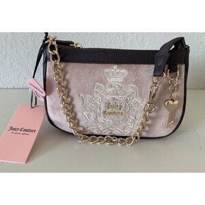 Juicy Couture Juicy for All Wristlet Bag Dusty Blush Pink Chocolate W/ Charm NEW